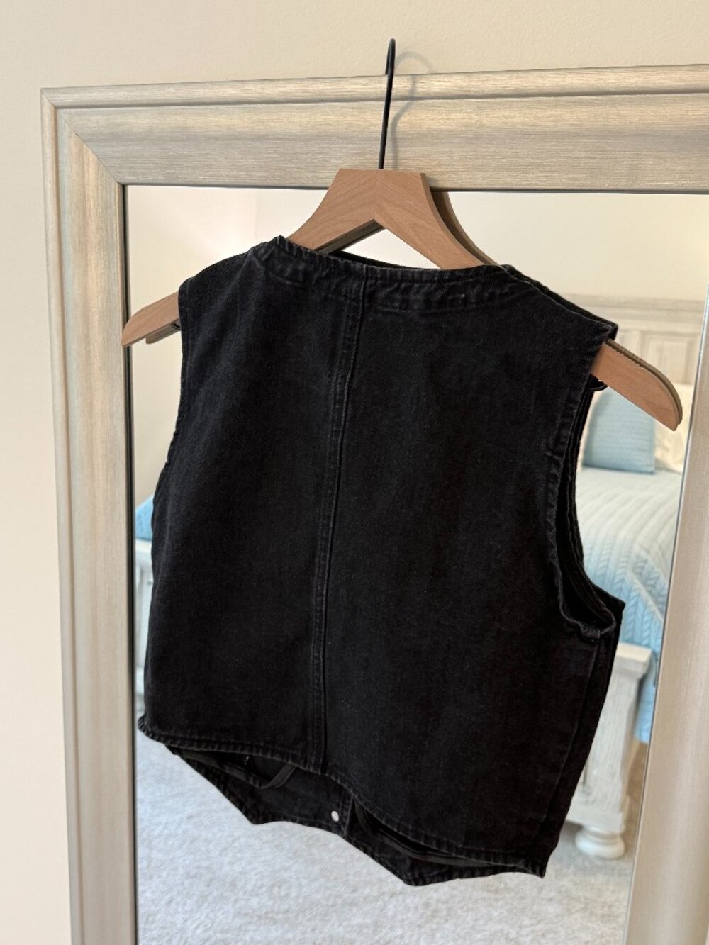 Lmily Bela Women's Black Denim Button Down Vest Size S - Picture 2 of 7